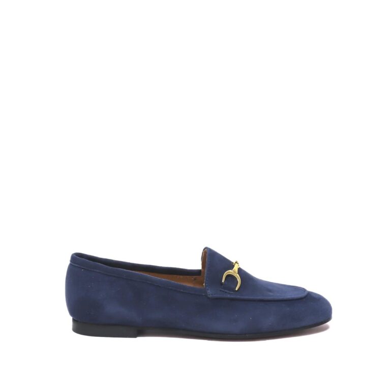 GIO+ - Mocassino - Nina - Morsetto - Gold - Camoscio - Blu