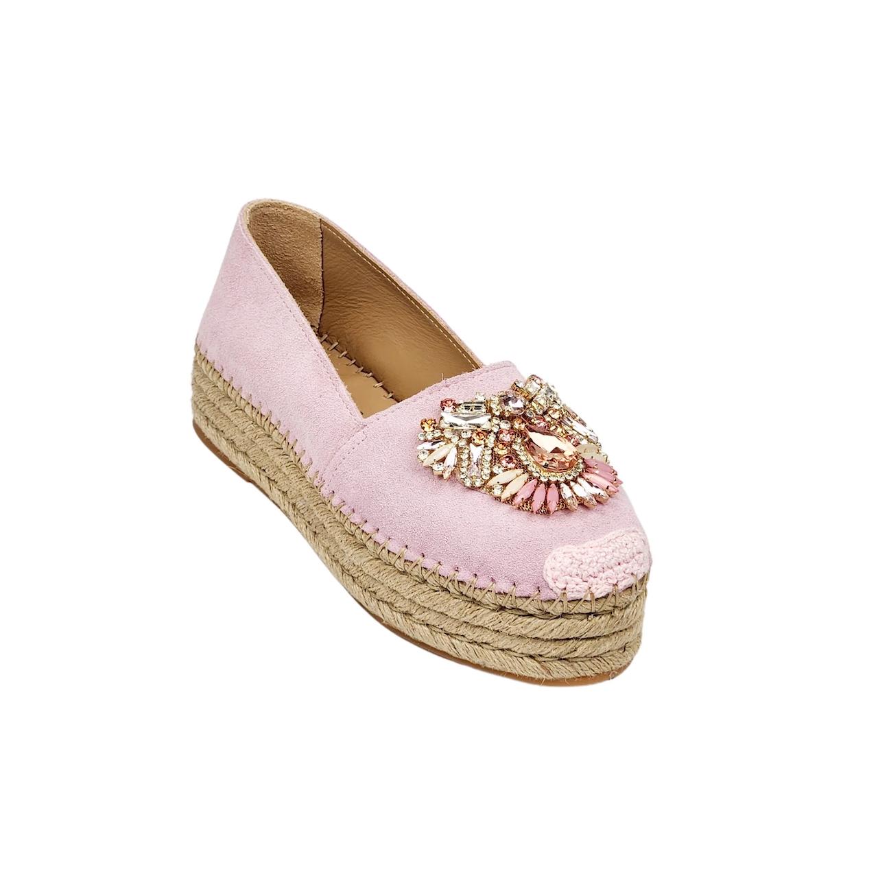 Fiorina Espadrillas Kaleido Scudetto Velour Rosa Step Shoes