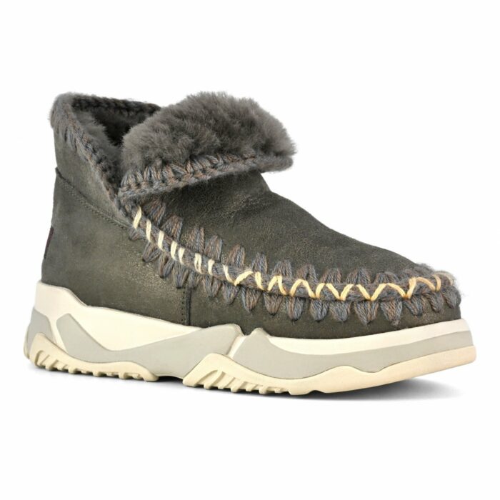 MOU - Eskimo - Trainer - Overstitching - Dast - Metallic - Black - Olive