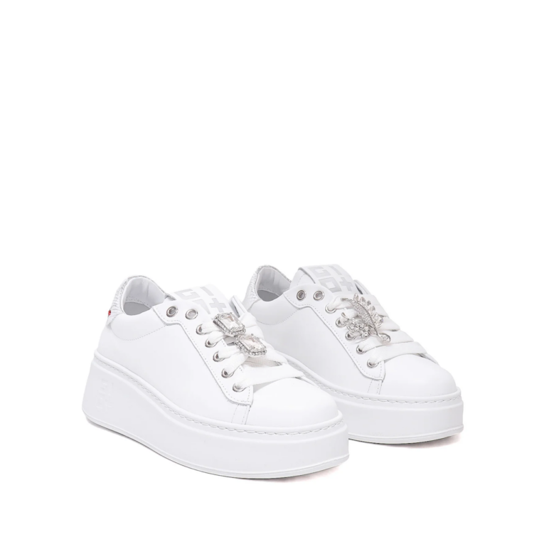 GIO+ - Sneakers - Pia - Brandy - White - Argento