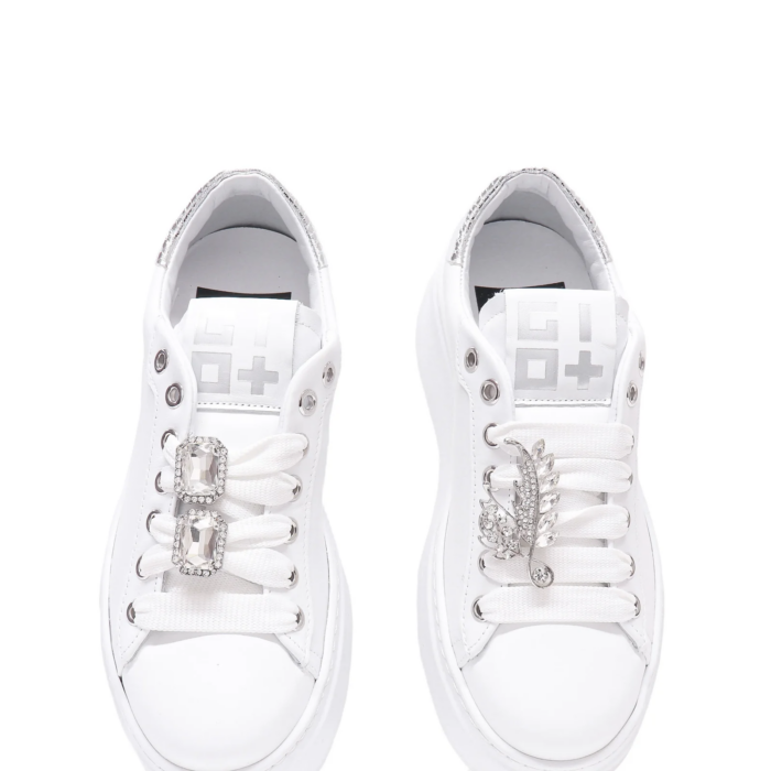 GIO+ - Sneakers - Pia - Brandy - White - Argento