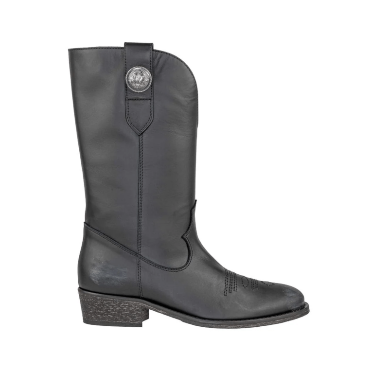 Via Roma 15 - Stivaletto - Alto - Texano - Ricami - Black