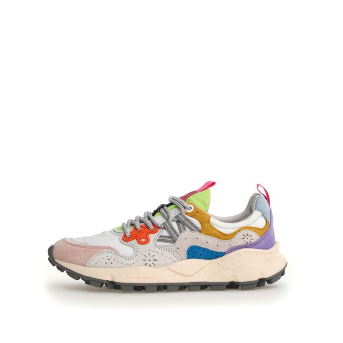 Flower Mountain - Sneakers - Yamano - 3 - Suede - Tessuto - Bianco - Rosa