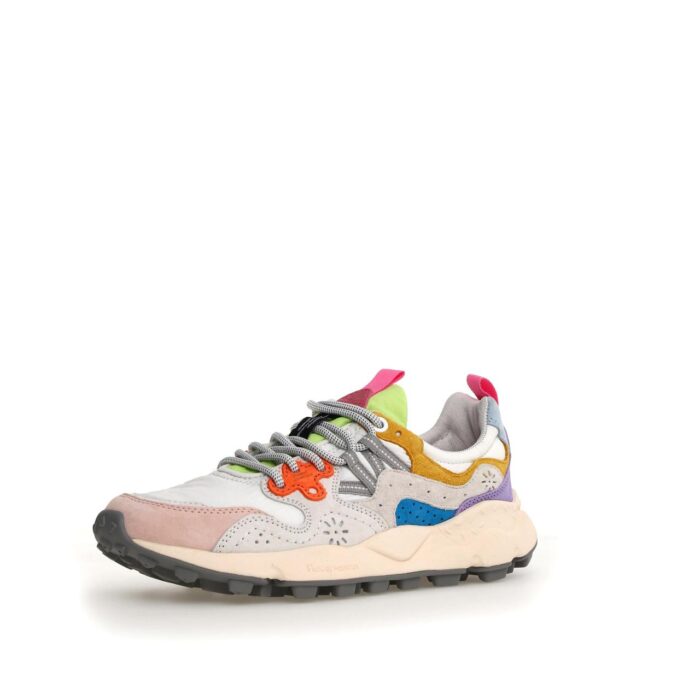 Flower Mountain - Sneakers - Yamano - 3 - Suede - Tessuto - Bianco - Rosa